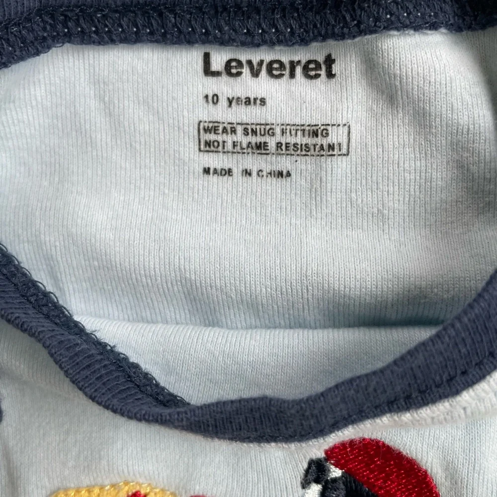 LEVERET Blue Sleepwear PJ Short Set Airplane - size 8 (10)